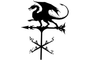 BAOBLAZE Generic Weathervane Iron Weathervane Metal Iron Wind Vane Retro Weather Vane Garden Patio Yard Ornament Decoration Weathervane - Dragon, (b685d382533eb079534d22d3adfd3400)