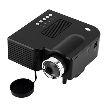 Alfa Mart Mini Portable LED Projector 1080P Multimedia Home Cinema Theater LED Beamer Projector for Home Lightweight Projector with Remote Control (Black)