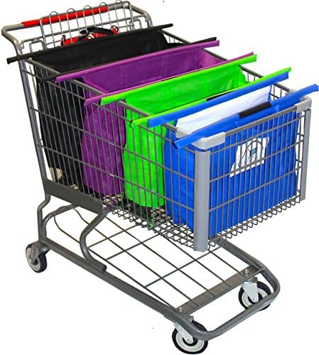 The Original CartBagz | Shopping Cart Trolley Bags | Sized for USA & CANADA | With insulated front blue bag! | Even works with CostCo and Sam's Club carts!