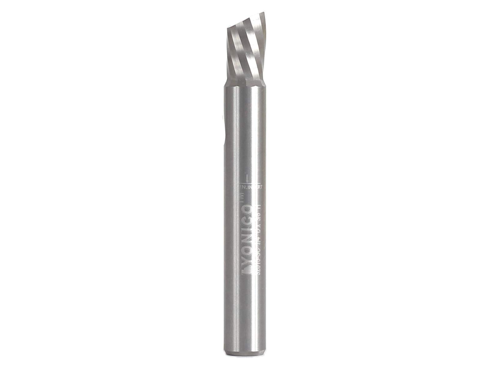 Yonico 32015-SC 1/4-Inch Diameter O Flute Downcut Spiral End Mill CNC Router Bit 1/4-Inch Shank