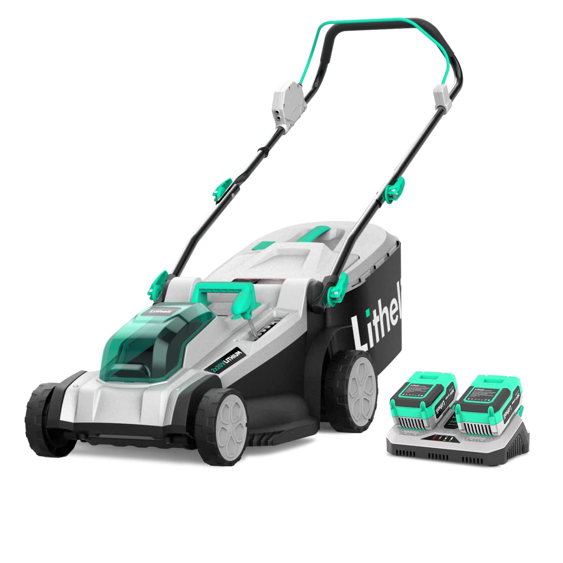 Photo 1 of Litheli Cordless Lawn Mower 17 Inch, 2 x 20V 4.0Ah Battery Lawn Mowers with Brushless Motor, Bagging & Mulching, Charger Included