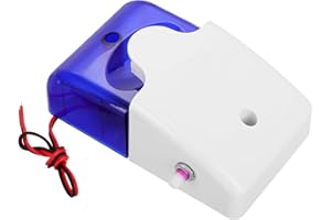Homoyoyo Adjustable Volume 12V Wired Anti-Theft Siren with Waterproof Blue Flashing Light Outdoor Alarm Horn Speaker for Secu