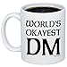 Dungeon Master Mug - World's Okayest DM Coffee Mug - D20 Dice Roleplaying Nerdy 11oz Cup for Men, Women, Best Friend - Tabletop RTS RPG Mug