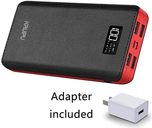 Portable Charger Power Bank 24000mAh 4 Output Ports Huge Capacity Battery Pack with AC Power Adapter for iPhone, iPad, Samsung Galaxy, Android and Other Smart Devices