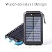 Ayyie Solar Charger,10000mAh Solar Power Bank Portable External Backup Battery Pack Dual USB Solar Phone Charger with 2LED Light Carabiner and Compass for Your Smartphones (Blue)