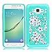 Core Prime Case, Elegant Choise Galaxy Prevail LTE Case Slim Dual Layer Armor Studded Rhinestone Bling Phone Case Cover with Flower Pattern for Samsung Galaxy Core Prime / Prevail LTE G360 (Turquoise)