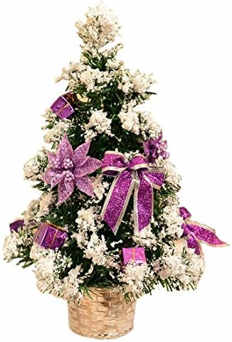 Small Artificial Christmas Tree Decorated Gife Red Berries Ornaments - 16" Tall Tabletop (Red)