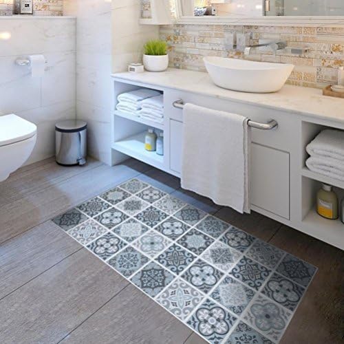 Waterproof non-Slip Floor Sticker, Environmental Protection Wall Stickers, Pattern Mosaic - Suitable for Tthe Bedroom, Hallway, Toilet, Etc. Smooth and Flat Ground (60120cm)