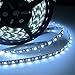 Led World Black PCB 16.4ft 5M 5050 SMD 300 Leds Flexible Strip Lights Cool White Waterproof DC12V