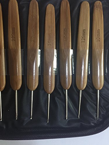 JISTL Crochet Hooks Set,Bamboo&Wooden Crochet Hooks,Eye Blunt Needles Crochet Needles Set with Case,Ergonomic Handle Colorful Plastic Handles Knitting Needles Weave Yarn Case 20 - Thumbnail 3