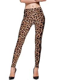 RIKKI Leggings elásticos grandes con estampado de leopardo para dama