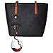 PortoVino Classic Tote Bag - Vegan Leather Wine Purse with Hidden Spout and Dispenser Flask for Wine Lovers that Holds and Pours 2 Bottles! For Traveling, Concerts, Bachelorette Party - Black