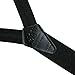Perry Suspenders Men's Elastic Hook End Striped Dress Suspenders, Tall, Black