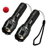 Gosund T6 LED Flashlights-Water Resistant Zoomable Tactical Flashlight of 5 Light Modes High Powered LED Torch with Bottom Click for Outdoor (2 pcs)