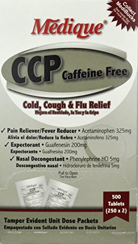 105-13 Ccp Caffeine Free Tablets 250X2 Per Box By Medique Pharmaceuticals -Pa...