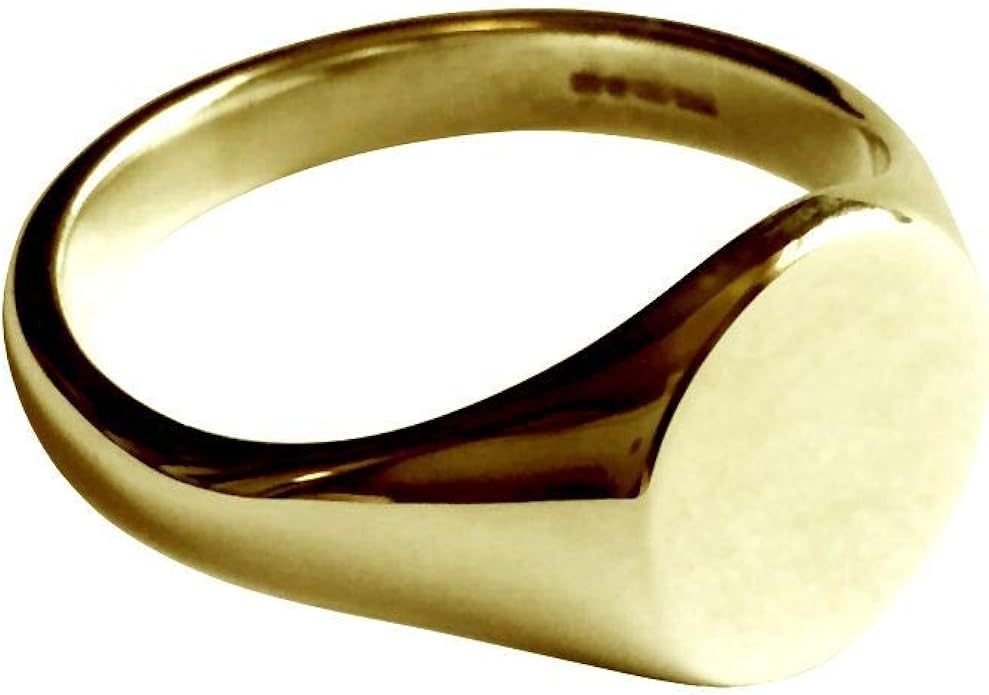 9ct Yellow Gold Solid Stamped Round Ring 13 x 13 x 2mm Heavy