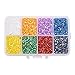 PandaHall Elite About 14400 Pcs 11/0 Transparent Glass Bugle Seed Beads 8 Colors Tube Space Bead Diameter 2.2mm for Jewelry Making
