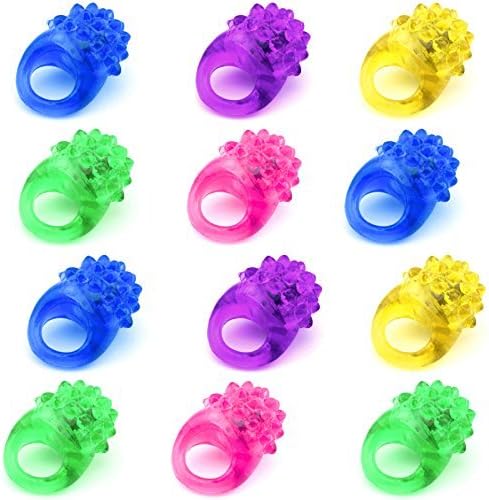 Flashing LED Bumpy Jelly Ring Light-Up Toys (12Pack)
