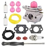 Coolwind 753-06190 Carburetor w Carb Carb Adjustment Tool for Troy Bilt TB22 TB21EC TB22EC TB32EC TB42EC TB80EC TB2040XP Trimmer Weed Eater Murray M2500 M2510 Brushcutter Tune-Up Kit