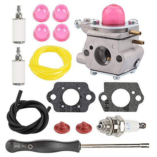 Coolwind 753-06190 Carburetor w Carb Carb Adjustment Tool for Troy Bilt TB22 TB21EC TB22EC TB32EC TB42EC TB80EC TB2040XP Trimmer Weed Eater Murray M2500 M2510 Brushcutter Tune-Up Kit