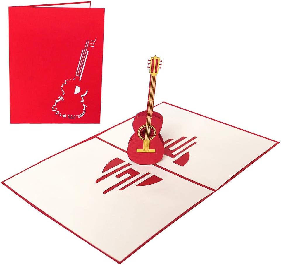 Cartes De Voeux Papeterie Felicitations Ou Toutes Les Occasions 3d Pop Up Guitare Carte Ideal Pour Anniversaire Fetes Occasions Speciales