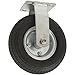 Pneumatic Caster Wheel with Rigid Non-Swivel Top Plate  - 8-Inch -  310 lb. Load Capacity  - Air-Filled Wheel Provides a Cushioned Ride & Shock Absorption Best Suited for Outdoor Use
