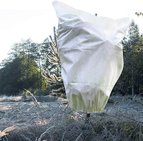 The Thickest 70g/m² Garden Fleece Jacket for Plants Frost Protection 90*110cm Warm Worth Plant Cover Bags Shrubs Trees Jacket Protecting Fruit Trees Potted Plants from Freezing Animals Eating(M)