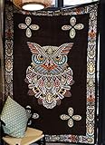 Psychedelic Owl Tapestry Large Format Art Bedspreads Dorm Decor,60