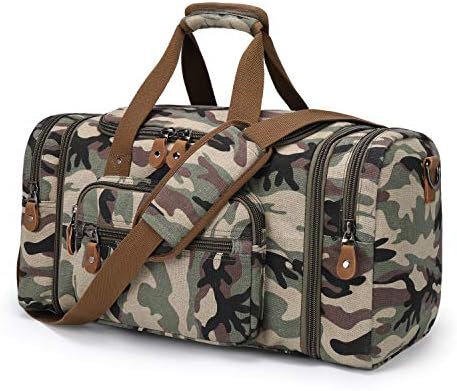 Plambag Canvas Duffle Bag for Travel, 60L Duffel Overnight Weekend Bag(Camouflage) 1 Plambag Canvas Duffle Bag for Travel, 60L Duffel Overnight Weekend Bag(Camouflage)
