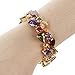 EVER FAITH Women's Prong Cubic Zirconia Vintage Style Dual Layer Tear Drop Bracelet Multicolor Gold-Tone