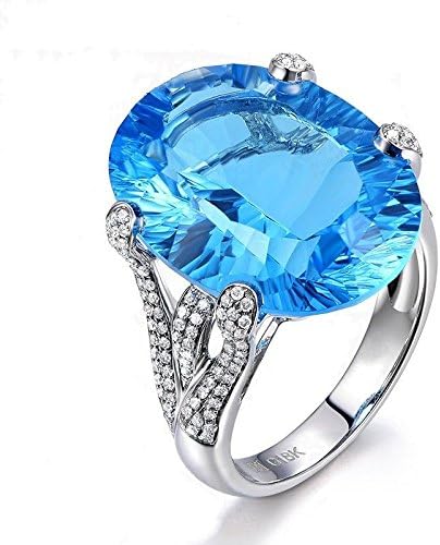 wattana 925 Silver Large Oval Cut Aqua Blue Topaz CZ Women's Ring Wedding Bands Jewelry By Wat (7)