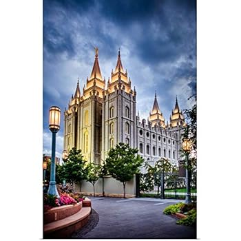 GREATBIGCANVAS Salt Lake Temple, Strong Blue Sky, Salt Lake City, Utah Poster Print, 12