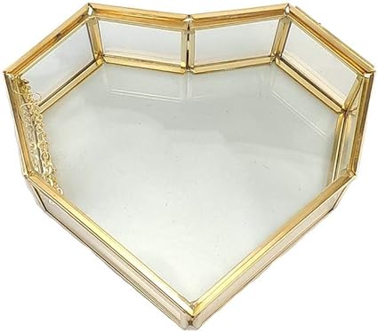 iBàste Caja de Anillo de Flores de Vidrio - Geométrica ...
