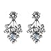 She Lian Vintage Fashion Front Back Rhinestone Stud and Ear Jacket Earrings for Women Mismatch Style (Antique Silver Tone)