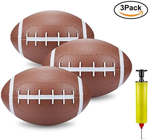 BESTTY Toddler Kids Replacement Mini Toy Football Rubber Football for Kids, Teenager 63.53.5 Inches Football ( 3PCS with Pump )