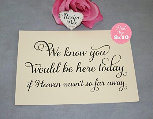 Remembrance Sign, We know you would be here today if Heaven wasn't so far away, Remembrance Sign, Memorial Table