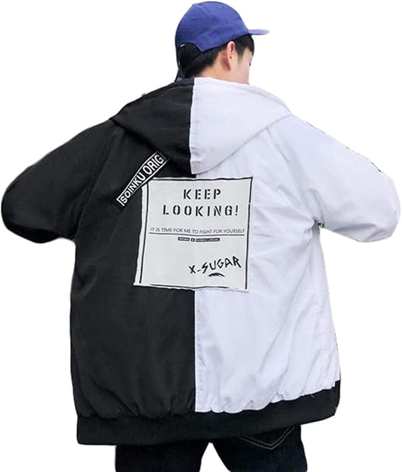 Amazon Mlbossメンズ フード ジャケット ゆったり 長袖 ジャンパー 切り替え バイカラー アウター おしゃれ秋服 韓国ファッション スポーツウェア コート ジャケット 通販