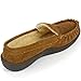 Alpine Swiss Yukon Mens Suede Shearling Slip On Moccasin Slippers Chestnut 9 M US