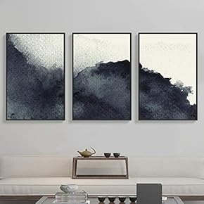 Framed Canvas Wall Art for Living Room, Bedroom Abstract Zen Canvas Prints for Home Decoration Ready to Hanging - 16"x24"x3 Panels