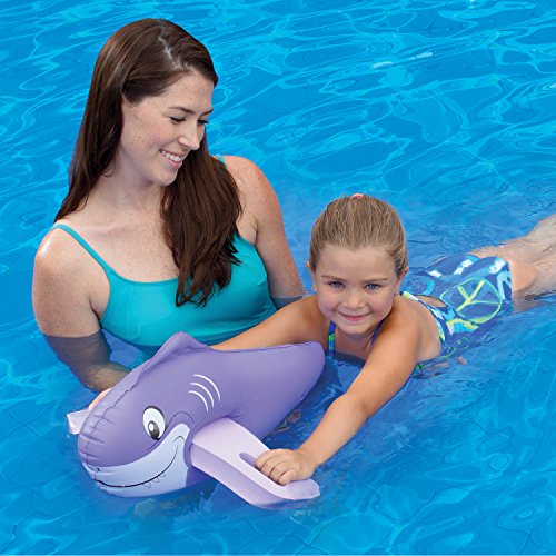 Aqua Leisure Portable Pals Foam Handle Inflatable Kickboard, Shark