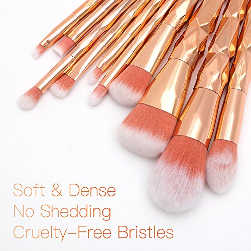 image for Qivange 10pcs Makeup Brush Set, Fabulous Unicorn Concealer Foundation 