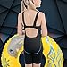 Perfashion Children Girl's Splice Athletic One-Piece Swimsuits Competive Legsuit Full Knee Length Swimsuit