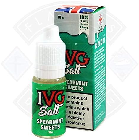 I VG Salt Spearmint Sweets 1 10ml TPD Compliant E Liquid ✔ Authentic, Premium Flavoured Eliquid ✔ Nicotine Free 0%