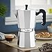 VonShef Stovetop Aluminium Espresso Maker Moka Pot, Chrome, 12 Cup