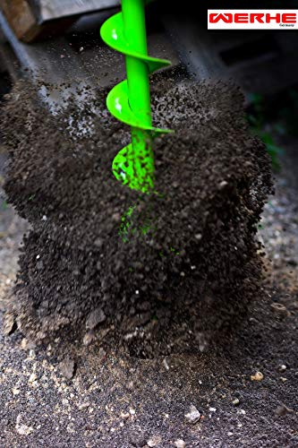 WERHE Profi Bohrer für Erdbohrer 100 mm Pfahlbohrer Brunnenbohrer präzise Bohrspitze Doppelspiral Hartmetall eco Farbe – Bild 6