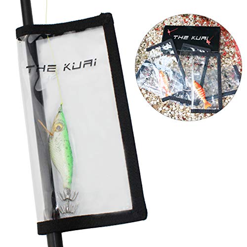 Thekuai Fishing Lure Cover, 5 Piece Lure Wraps，Boat Carpeting, Fishing Hook Covers，Durable & Clear PVC, Keeps Children, Pets and Fishermen Safe from Sharp Hooks!（ 8" L x 8" W ）