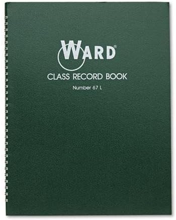 WARD 67L Class Record Book, 38 Students, 6-7 Week Grading, 11 x 8-1/2, Green