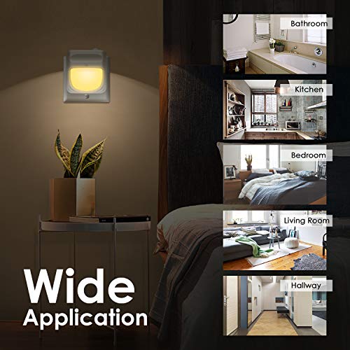 UZOPI Plug-in Night Light for Kids, Dimmable RGB Color Changeable LED Nightlight with Dusk-to-Dawn Sensor,Warm White Night Lamp for Baby Room, Bedroom, Hallway, Kitchen, Bathroom, Stairs (RGB 2PC)