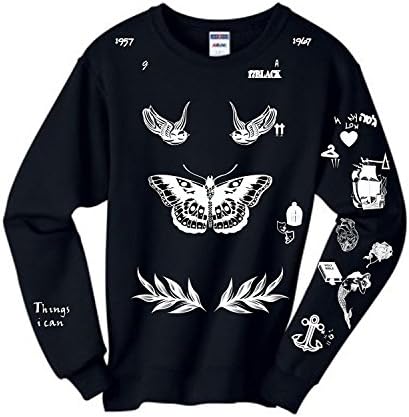 Allntrends Harry Style Sweatshirt White Tattoo One Direction Shirt (M)