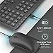 Rechargeable Wireless Keyboard Mouse, Jelly Comb KS037 Ergonomic Ultra Slim Full Size Metal Wireless Keyboard and Mouse Combo Set for Windows, Computer, Desktop, PC, Notebook, Laptop (Black)